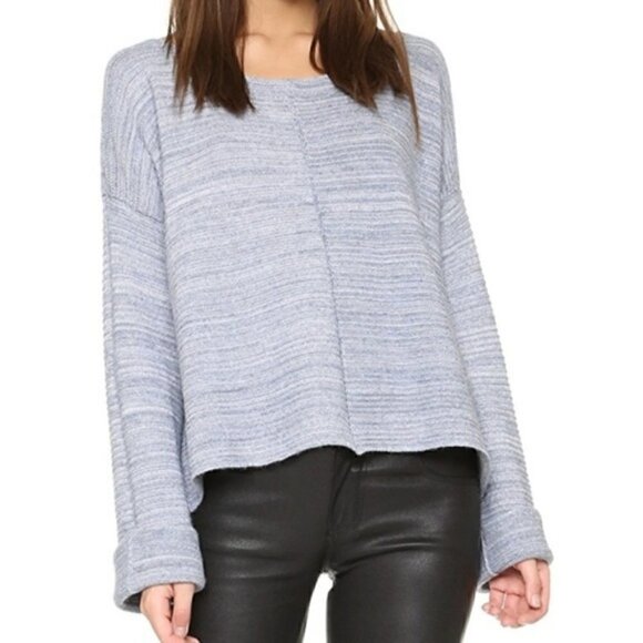 Free People River Blue Alpaca Wool Sweater Size S - Picture 1 of 5